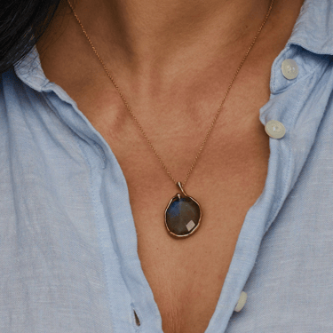 Julie Cohn | Saturn Pendant Labradorite Bronze Necklace