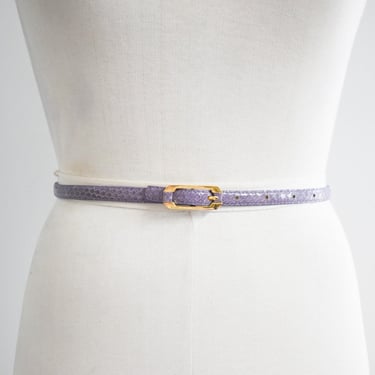 1980s Purple Snakeskin Skinny Belt 