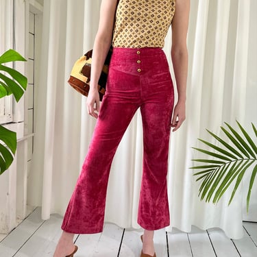 60s Pink Crushed Velveteen Pants