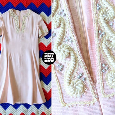 Lovely Palm Beach Style Light Pink Tunic Dress with Gorgeous Trim 