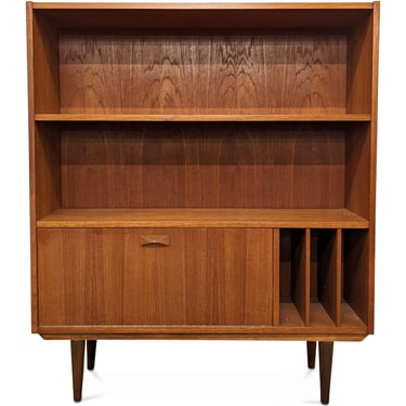 Teak Bookcase with Small Dry Bar - 022480