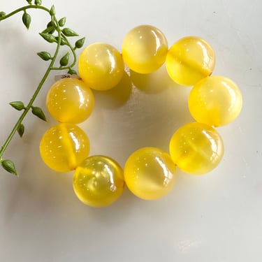 Yellow Bauble Stretchy Bracelet