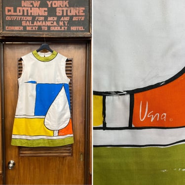 Vintage 1960’s “Vera” Mod Atomic Go Go Cotton Mini Dress Secret Pocket, Vintage Mod Dress, 1960’s, Go Go Dress, Vera, Mini Dress, Atomic, 