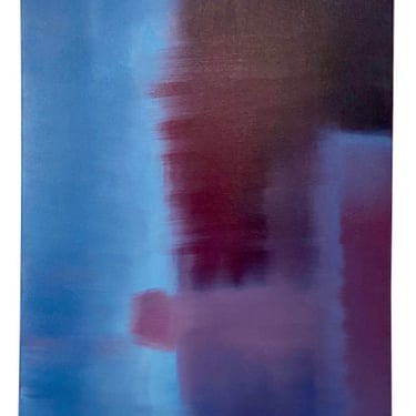 Original Abstract Blue Violet Work of Contemporary Modern Art 16” X 20” 