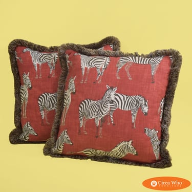Pair of Red Vintage Pillows