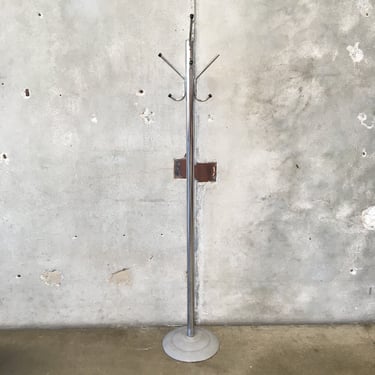 Chrome Mid Century Standing Coat Rack