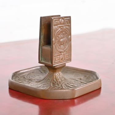 Tiffany Studios New York Zodiac Bronze Match Box Holder