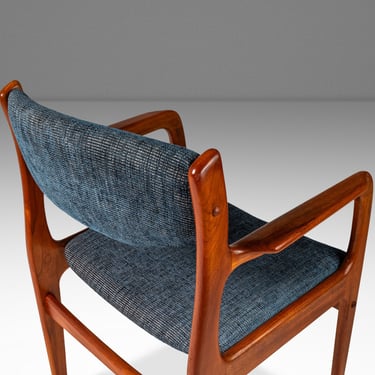 Danish Modern Desk / Arm Chair in Solid Teak and New Upholstery by Benny Linden Designs, c. 1970s 