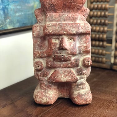 Vintage mid century modern Aztec statue 