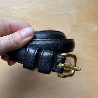 1990s classic Coach belt- black leather with brass- 32 inches 