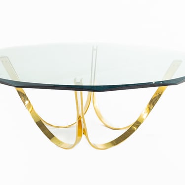 Roger Sprunger Mid Century Glass and Brass Table - mcm 