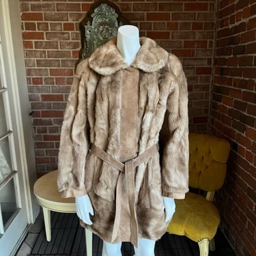 1970s Lilli Ann Faux Fur Suede Coat