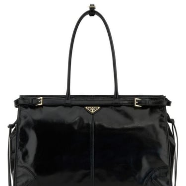 Prada Women Black Leather Shoulder Bag