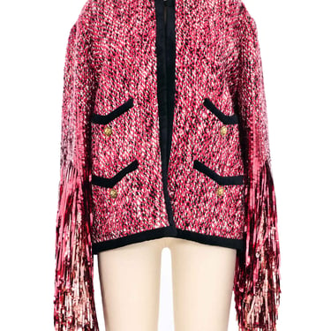 2018 Gucci Sequin Fringed Tweed Jacket