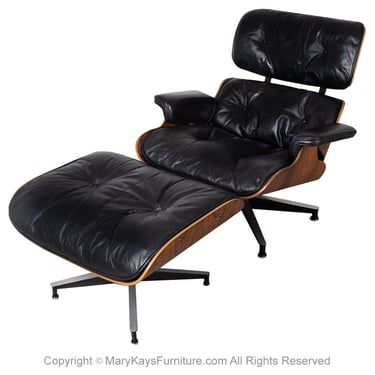 Mid-Century Charles & Ray Eames Herman Miller Lounge Chair Ottoman 