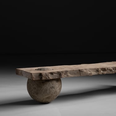 Concrete Ball &amp; Slab Coffee Table #6 / Foundry Crucible