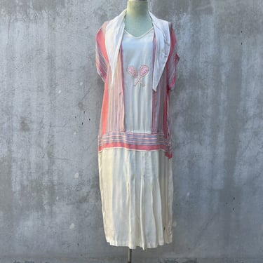 Antique 1920s Pink & Blue Striped Crepe Silk Tennis | Strange Desires -  Alhambra, CA | ATTIC