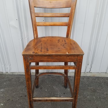 Distressed Wooden Bar Stool