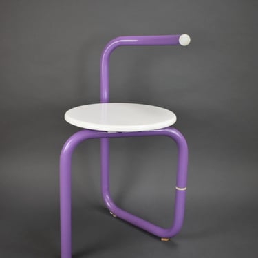 Vintage Purple Pop Art Folding Chair, 1 of 3 Modernist Chair, Memphis Style Chair, Pop Art Architectural, Minimalistic Design Chair, 1970's 