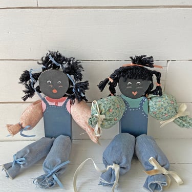Vintage Black Americana Dolls // Vintage Wood Dolls, Doll Collector, Vintage Dolls // Perfect Gift 