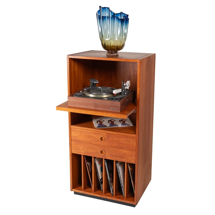Danish Modern Compact Media | Record | Bar Cabinet