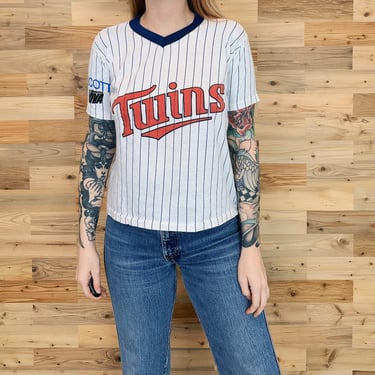 Vintage Minnesota Twins MLB Pinstriped Baseball T Shirt 