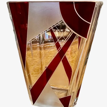 Art Deco Vase Karl Palda Design in Deep Red 