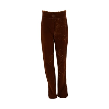 Fendi Brown Suede + Fur Trim Pants