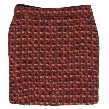 Kate Spade - Brown & Orange Tweed Mini Skirt Sz 2