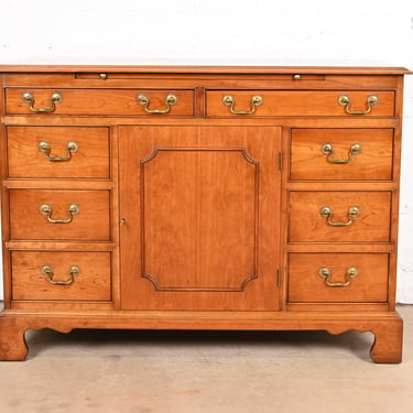 L. &#038; J. G. Stickley Georgian Solid Cherry Wood Sideboard or Bar Cabinet, 1955