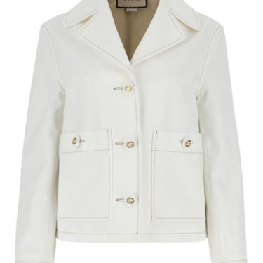 Gucci Women White Cotton Blazer