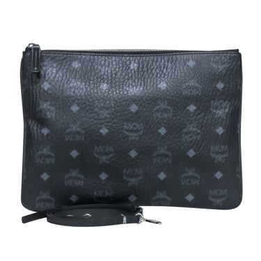 MCM - Black Leather Medium Visetos Pouch Shoulder Bag