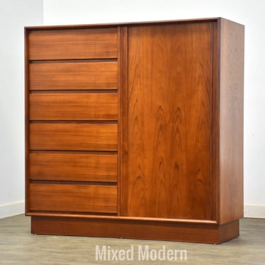 Danish Modern Teak Armoire Dresser by Danflex Systems 