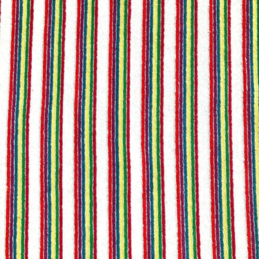 Vintage 70s Rainbow Striped Terry Cloth Fabric 2 yards 76 x 45 