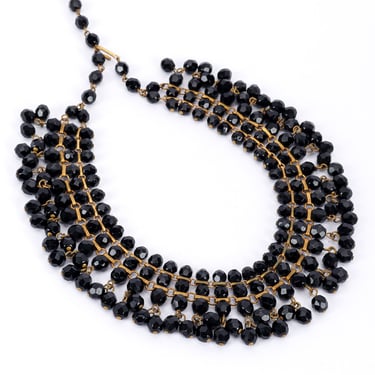 Beaded Dangle Collar Necklace