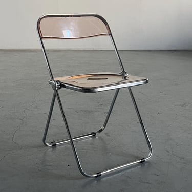 Vintage Pink 'Plia' Folding Chair by Giancarlo Piretti for Anonima Castelli, Italy 1980s 