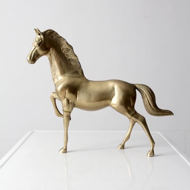 mid-century brass horse figure 