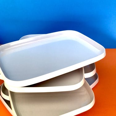 MCM White Plastic Dinner Trays/Plates  — Very Heller, Joe Colombo, Set of 6 