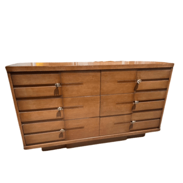Mainline By Hooker Furniture 6 Drawer Deco Inspired Postmodern Wood Veneer Dresser