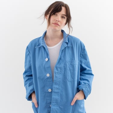 Vintage Sky Blue Work Jacket | Unisex Cotton Canvas Utility Workwear Made in Germany | S M L 