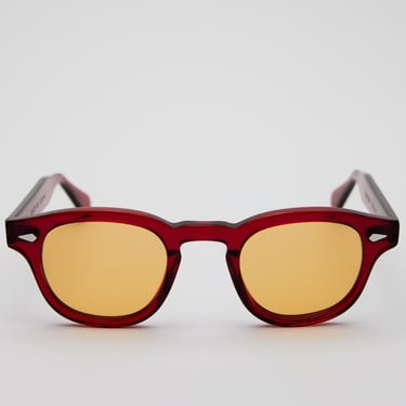Small - New York Eye_rish Causeway Glasses red with Orange lenses. 