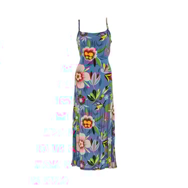 Gucci x Tom Ford Blue Floral Maxi Dress