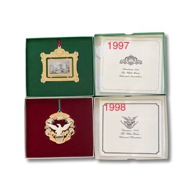 White House Ornaments -Retired 1997 and 1998 Original Box 