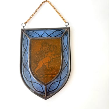Vintage Morgan Bockius Hand Painted Stained Glass Suncatcher 