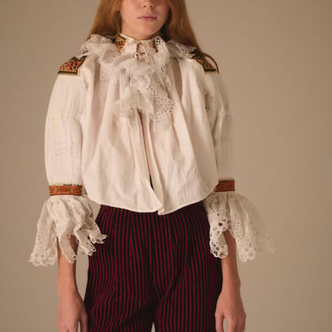 Ruffled Folk Blouse