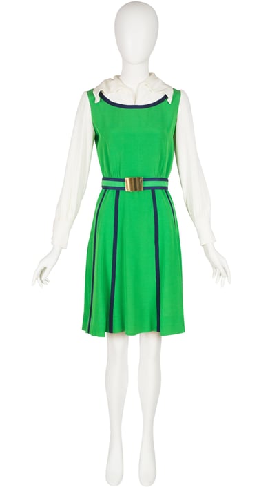Geoffrey Beene 1960s Vintage Mod Dress Sz S 