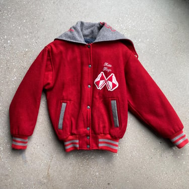 Vintage Red Varsity Jacket / Vintage Letterman Jacket / Vintage Marching Band Flags Jacket Small / Katies Vintage Varsity Jacket 1990s 