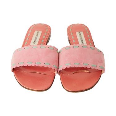 Manolo Blahnik Pink Suede Sandals