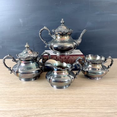 Pairpoint #335 quadruple silverplate 4 piece tea set - antique serving set 