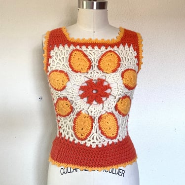 1970s crocheted vest 